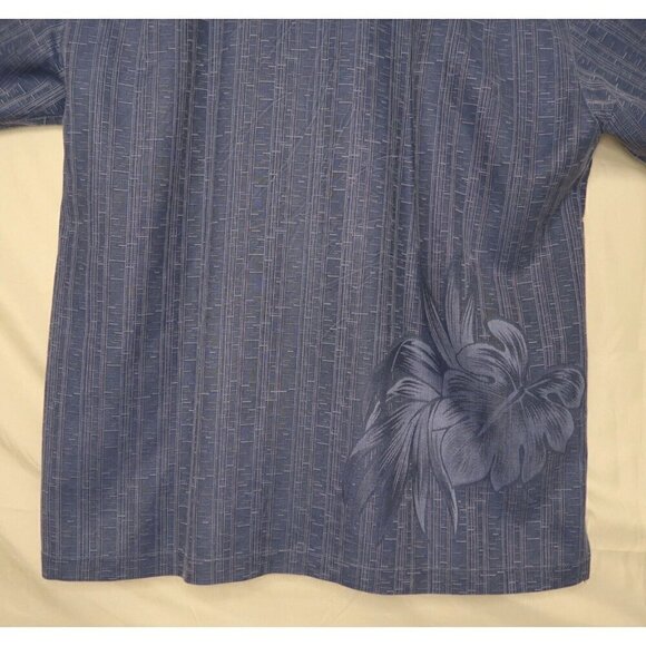 Tommy Bahama 100% Silk Camp Shirt Button Front Blue Tropical Short Sleeves XL - Picture 8 of 11